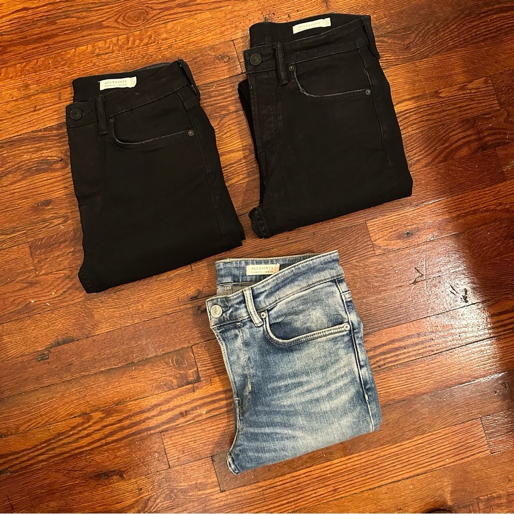 All Saints Men's Cigarette Skinny Jeans LOT of 5 - 28 x 32 / 28 × 30